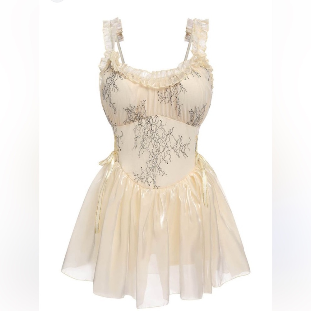 Chic Cream Lace Slip Dress
